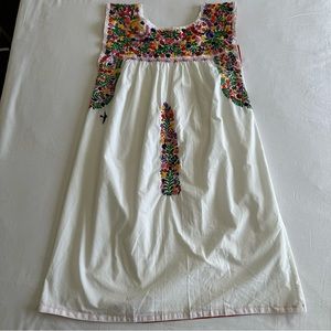 Mi Golondrina Olivia Short Dress Embroidered Ruffle Size Small